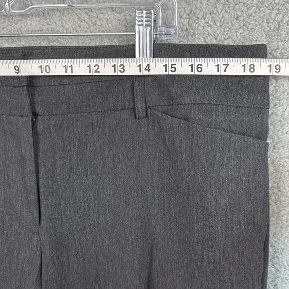 Lane Bryant Cropped Pleated Trousers Dark Gray Rayon Blend Office Size 16 Tall - Picture 3 of 7